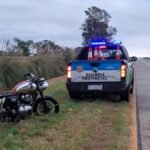La motocicleta involucrada en el accidente fatal ocurrido sobre la Ruta Nacional 19, a la altura de San Jerónimo del Sauce. Foto: gentileza.