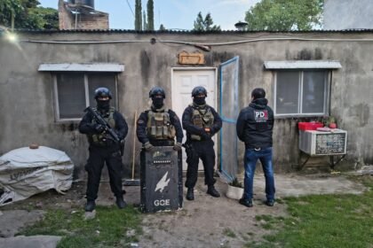Uno de los domicilios allanados por la PDI en Sauce Viejo, en el marco de la investigación por un robo ocurrido en Santo Tomé en septiembre de 2021. Foto: fuentes policiales.
