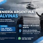 Charla sobre la ingeniería argentina en Malvinas, hoy a las 18 en el Centro de Exsoldados Combatientes de Santa Fe. Entrada libre y gratuita.