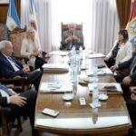 Reunión encabezada por el presidente de la Corte Suprema de Justicia de Santa Fe, Rafael Gutiérrez, en el marco del acuerdo por la distribución de espacios en el nuevo Anexo de Tribunales.