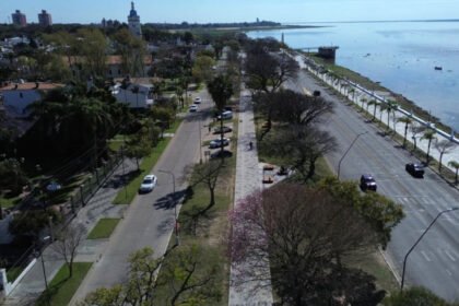 Avenida 7 Jefes: Avenida 7 Jefes, junto a la laguna Setúbal, uno de los paseos costeros más representativos de la ciudad de Santa Fe.