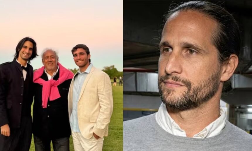Darío Giordano junto a imágenes de sus hijos, Franco y Valentín Yankelevich, con su abuelo Gustavo Yankelevich. Foto de archivo.