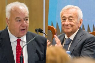 Rafael Gutiérrez y Roberto Falistocco durante uno de los últimos actos judiciales de 2026. Foto de archivo.