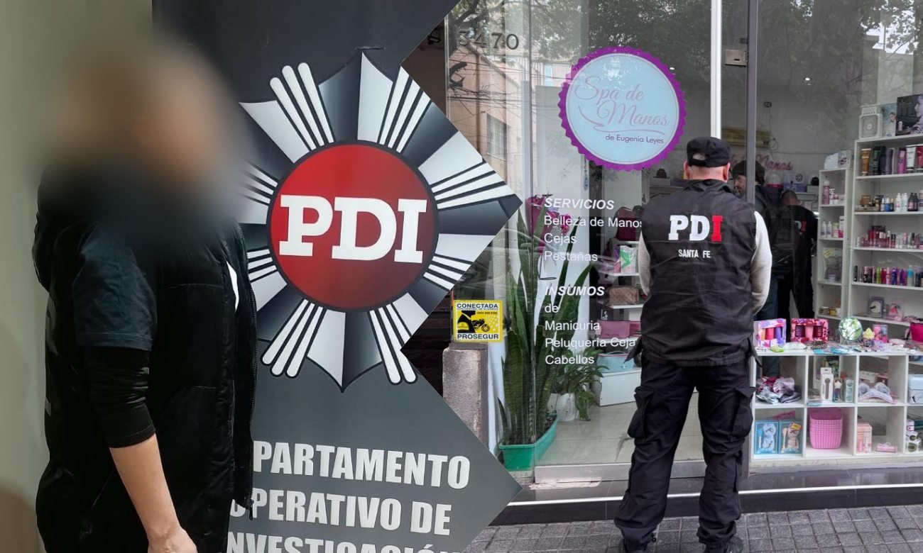La mujer identificada en la causa y el local comercial allanado durante los procedimientos realizados por la PDI en Santa Fe.