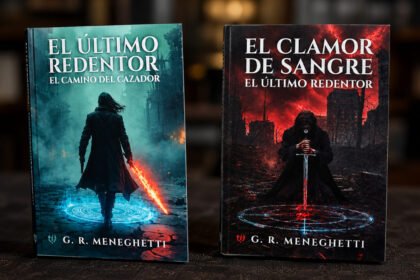 Los dos volúmenes de la trilogía El Último Redentor, del escritor santafesino Gerardo R. Meneghetti, oriundo de Laguna Paiva: El camino del cazador y El clamor de sangre.