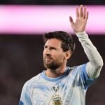 Lionel Messi, capitán de la Selección argentina, durante una de sus presentaciones con la camiseta albiceleste.