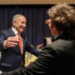 Javier Milei, presidente de la Argentina, y Benjamin Netanyahu, primer ministro de Israel, en una imagen de archivo.