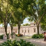 El proyecto de renovación de Plaza Italia contempla reemplazar el actual estacionamiento por una plaza que preserve la identidad histórica y cultural del lugar. Imagen ilustrativa del diseño propuesto.
