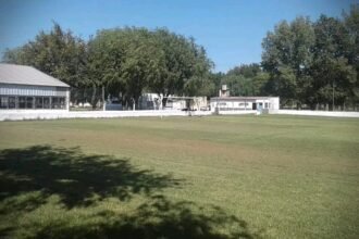 El predio de la Asociación Deportiva Santotomesina de Veteranos, donde Fabián Leonardo Barro participaba habitualmente de los encuentros de fútbol. Foto: Gentileza.